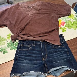American Eagle shorts with Aerie tee